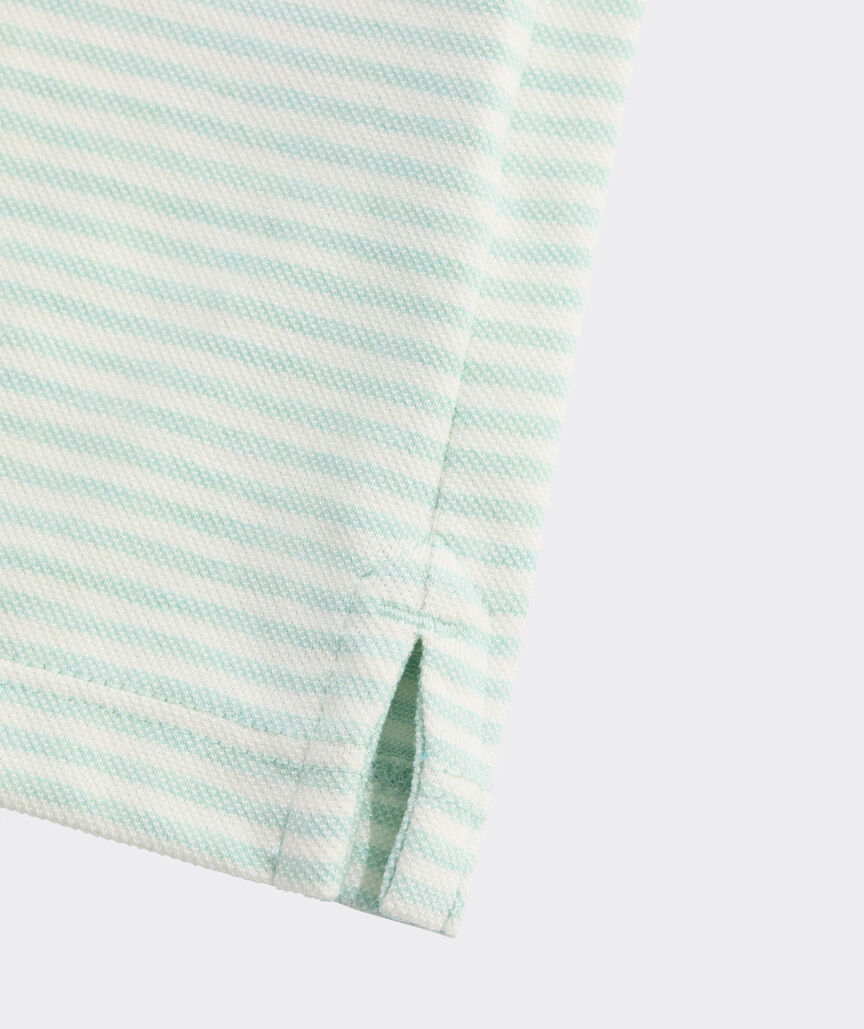 Vineyard Vines M SS Stripe Edgartown Pique Polo AQUA HAZE