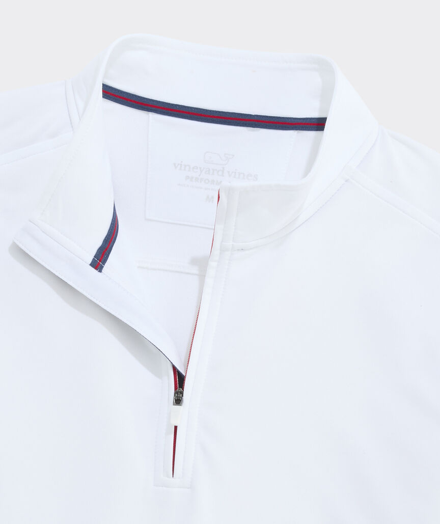 Vineyard Vines M Performance Clubhouse 1/4 Zip AMERICANA WHITE