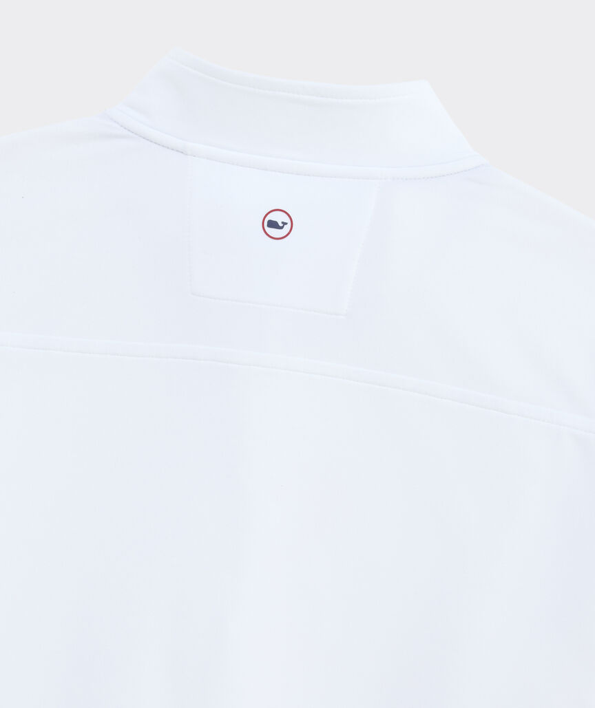 Vineyard Vines M Performance Clubhouse 1/4 Zip AMERICANA WHITE