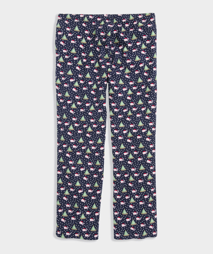 Vineyard Vines M Flannel Lounge Pant SANTA WHALE NAVY