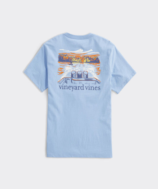 Vineyard Vines M SS Autumn Wakes Tee OCEAN BREEZE