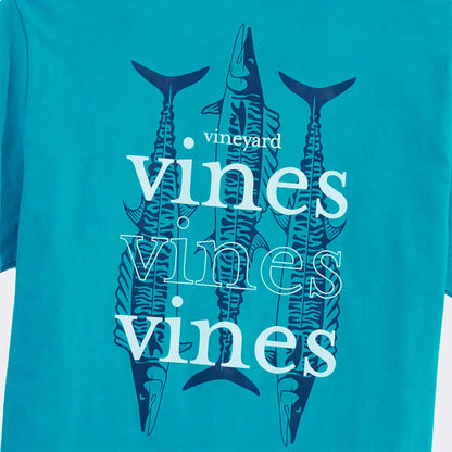 Vineyard Vines M SS Wahoo Vines Tee TURQUOISE FIN