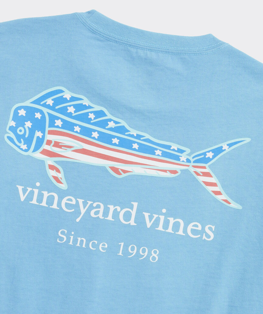 Vineyard Vines M SS USA Mahi Tee MIST BLUE
