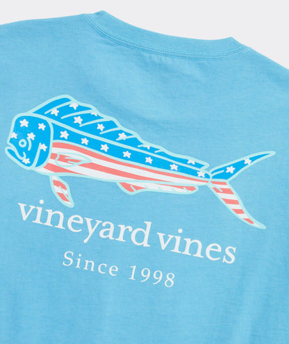 Vineyard Vines M SS USA Mahi Tee MIST BLUE