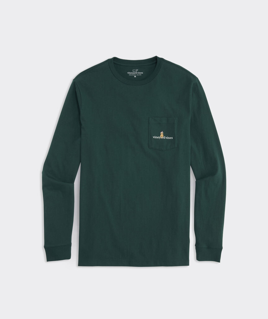 Vineyard Vines M LS Sleigh Dogs Tee CHARLESTON GREEN