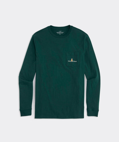 Vineyard Vines M LS Sleigh Dogs Tee CHARLESTON GREEN