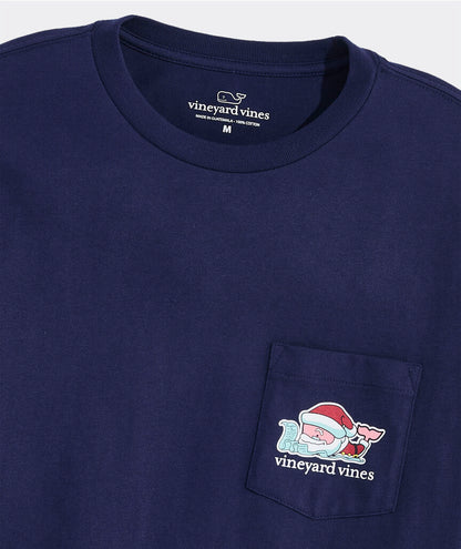 Vineyard Vines M LS Santa's List Whale Tee NAUTICAL NAVY