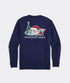 Vineyard Vines M LS Santa's List Whale Tee NAUTICAL NAVY