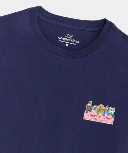 Vineyard Vines M LS Winter Pups Logo Box Tee NAUTICAL NAVY