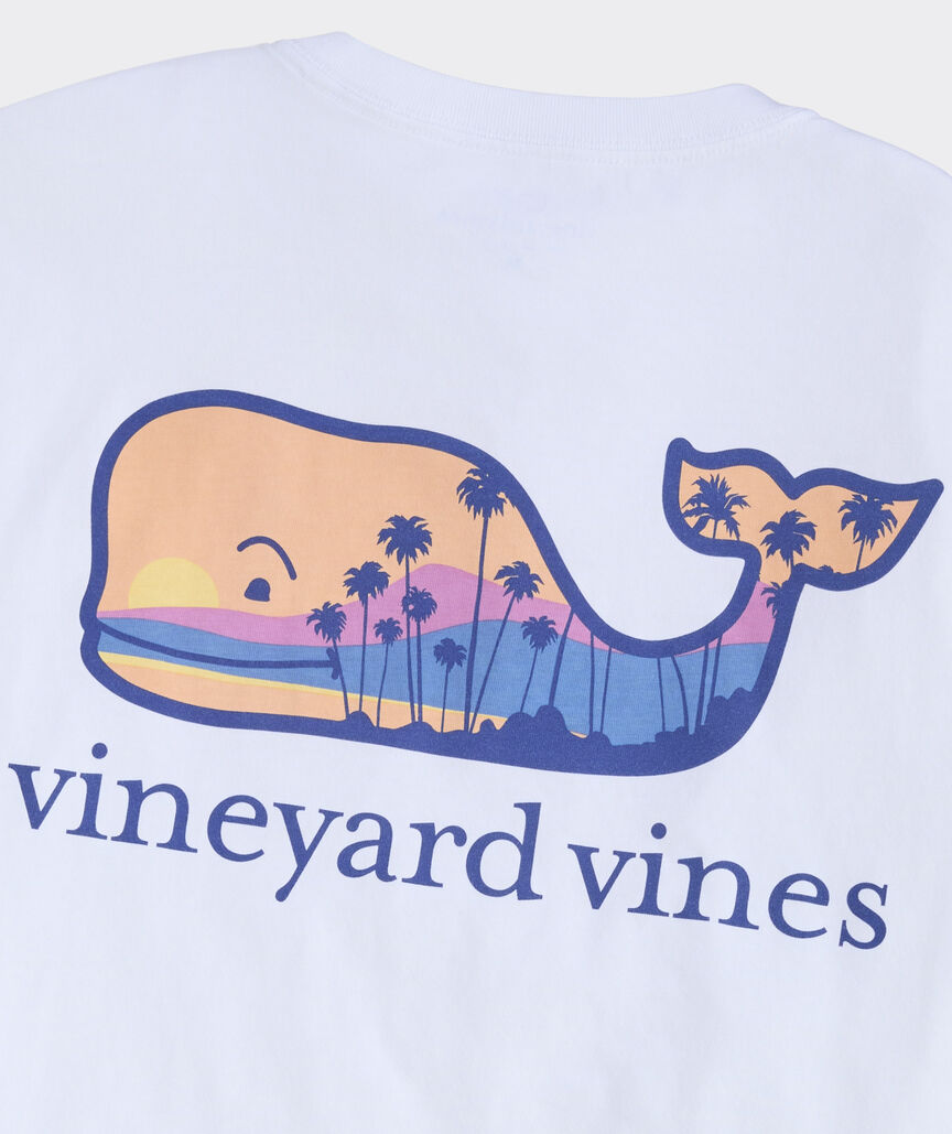 Vineyard Vines M SS Palm Tree Silhouette Tee WHITE CAP