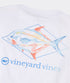 Vineyard Vines M LS Painted Permit Fish Performance Tee WHITE CAP