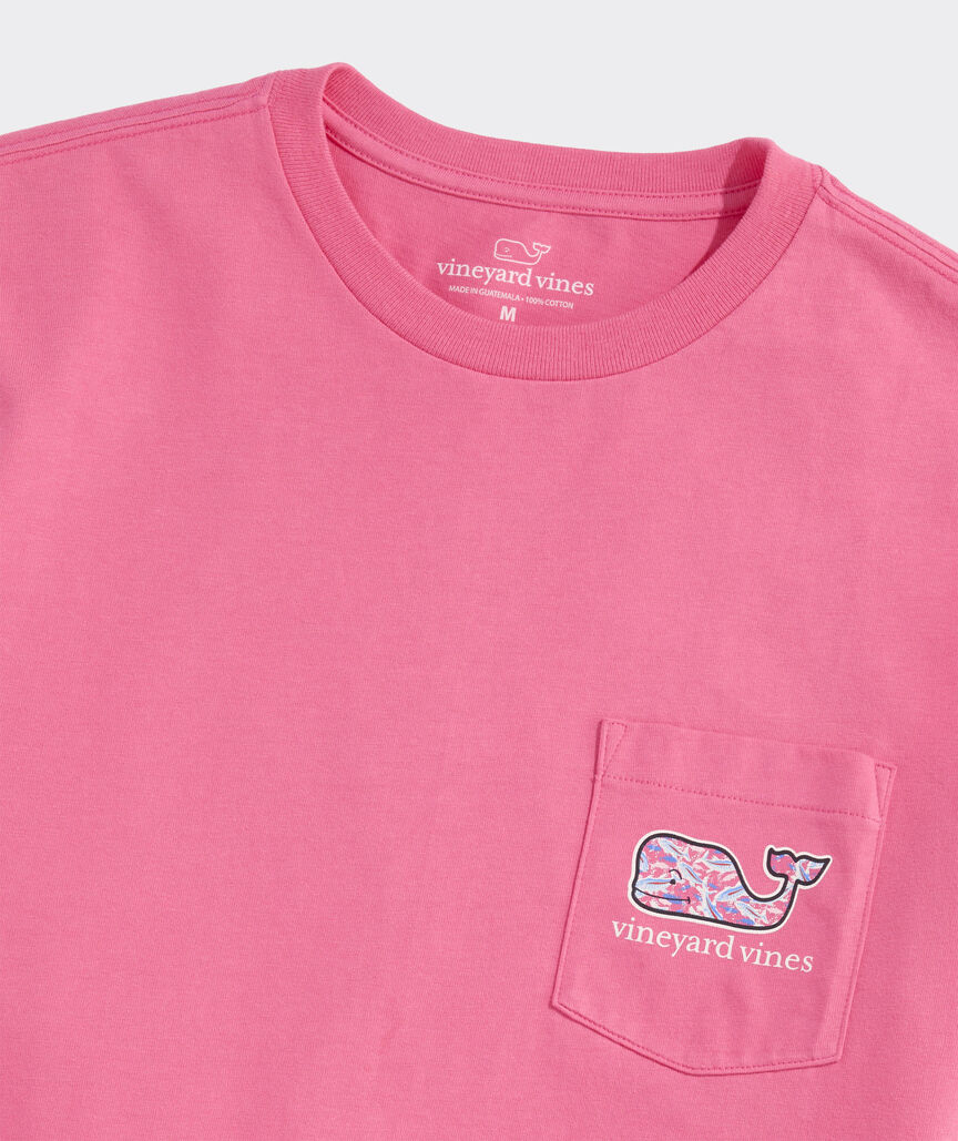 Vineyard Vines M SS Bone Fishing Whale Tee SUNSET PINK