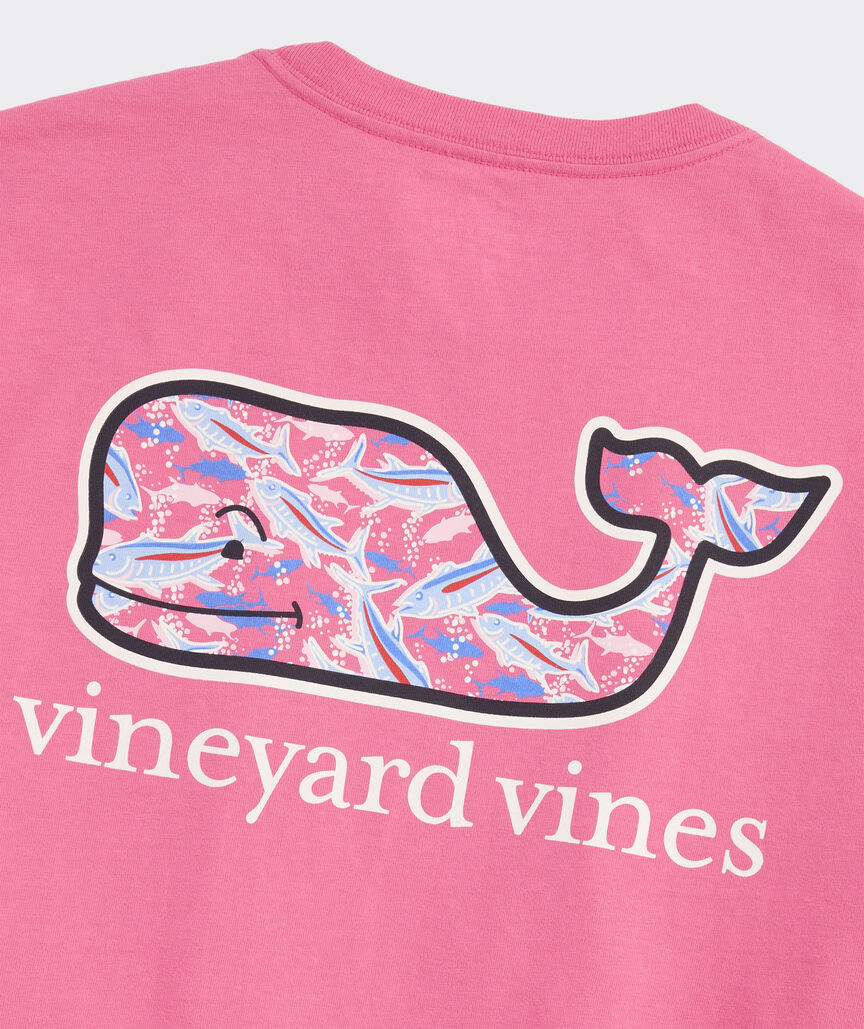 Vineyard Vines M SS Bone Fishing Whale Tee SUNSET PINK