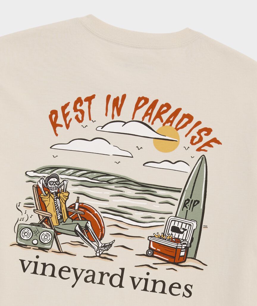 Vineyard Vines M SS Rest In Paradise Tee STONE