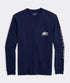Vineyard Vines M LS Santa Whale List Tee NAUTICAL NAVY