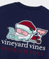 Vineyard Vines M LS Santa Whale List Tee NAUTICAL NAVY