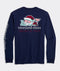 Vineyard Vines M LS Santa Whale List Tee NAUTICAL NAVY