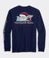 Vineyard Vines M LS Santa Whale List Tee NAUTICAL NAVY