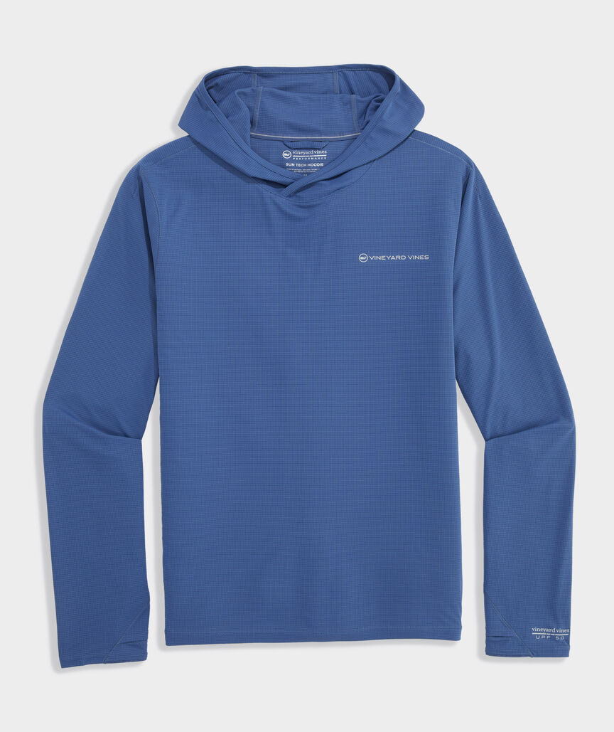 Vineyard Vines M LS Sun Tech Hoodie Tee MOONSHINE