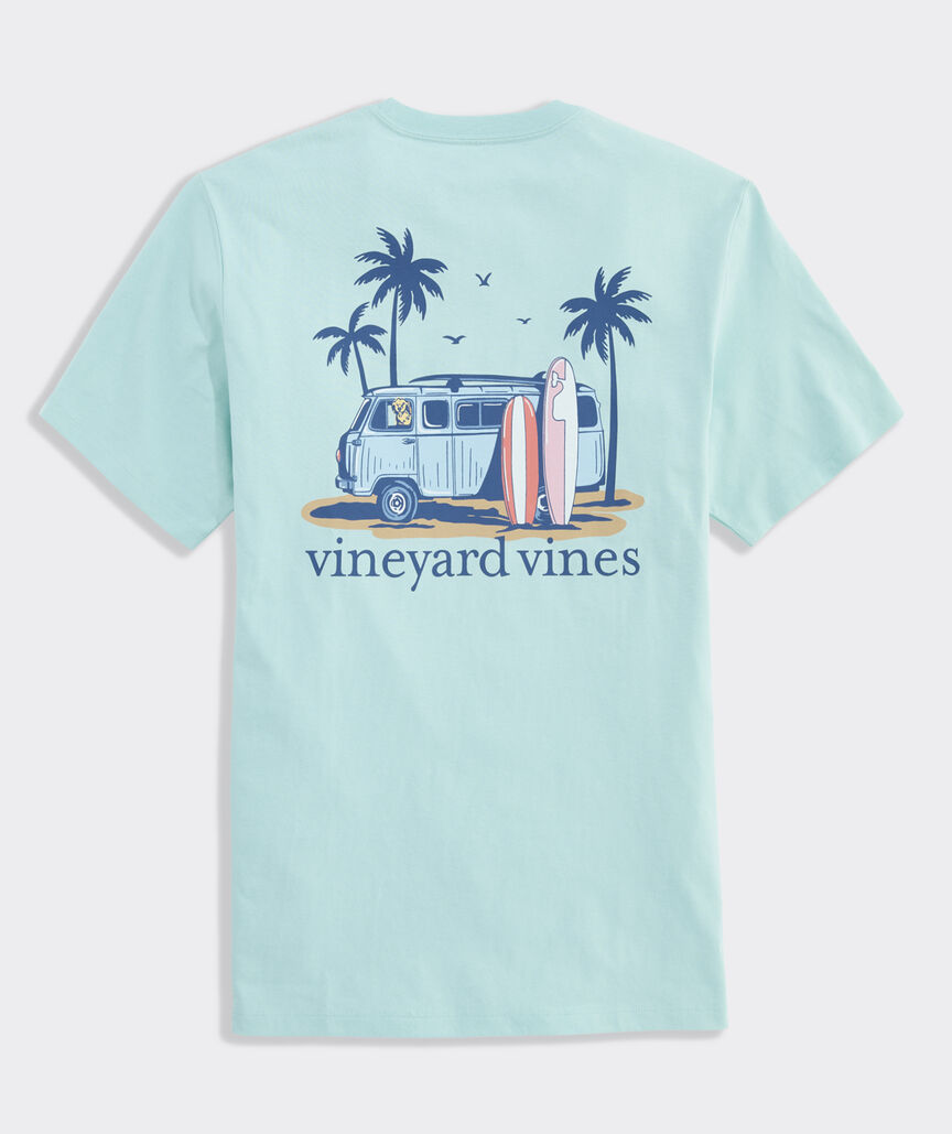Vineyard Vines M SS Pup & Surf Van Tee MANGROVE MINT