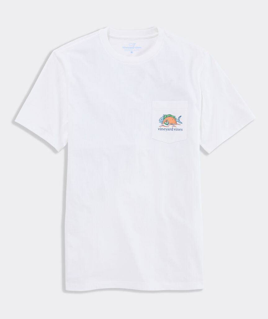 Vineyard Vines M SS Fish Tacos on the Beach WHITE
