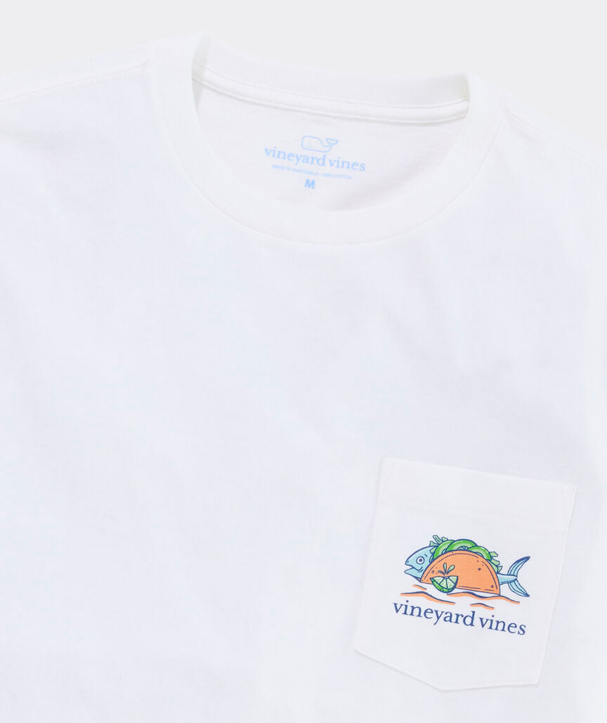 Vineyard Vines M SS Fish Tacos on the Beach WHITE