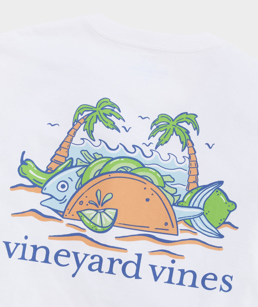Vineyard Vines M SS Fish Tacos on the Beach WHITE