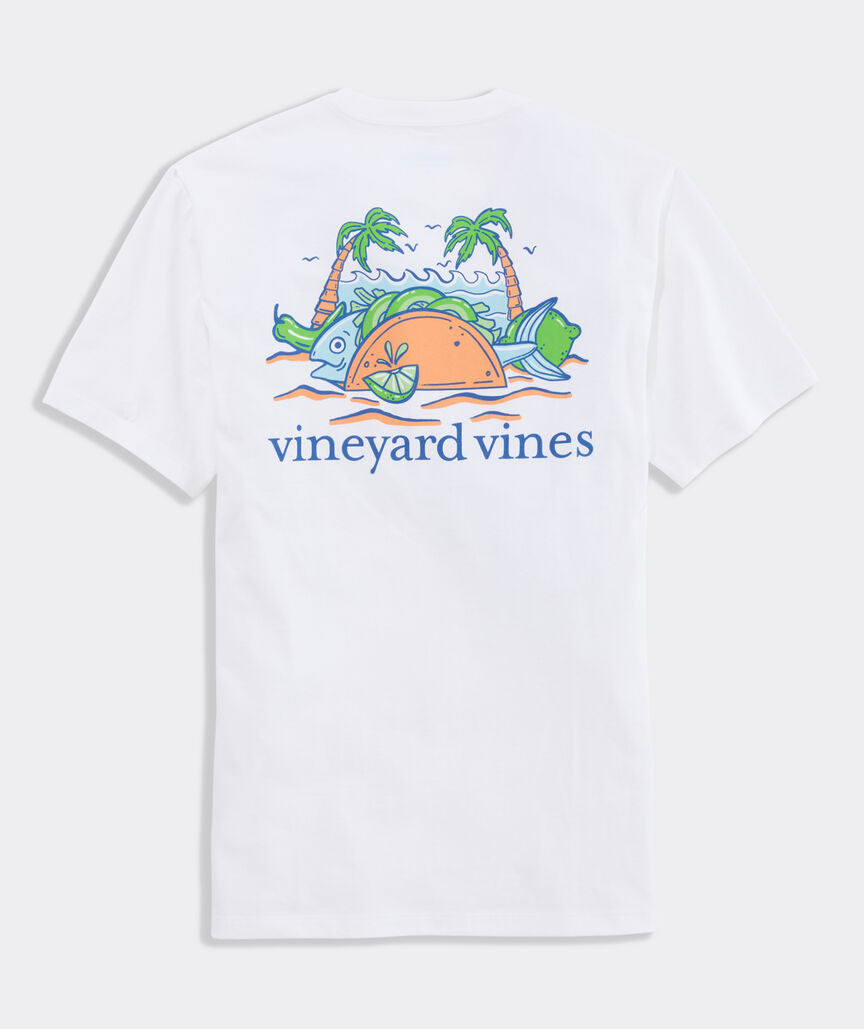 Vineyard Vines M SS Fish Tacos on the Beach WHITE