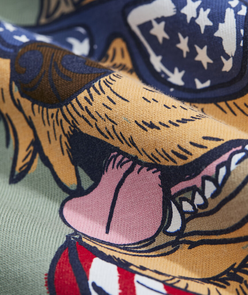 Vineyard Vines M SS America Dog Tee DUNE GRASS