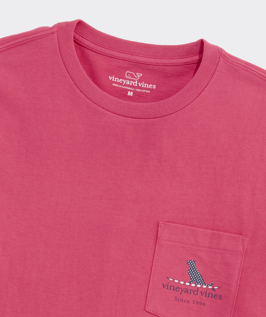 Vineyard Vines M SS Flag Dog Surfboard Tee SAILORS RED