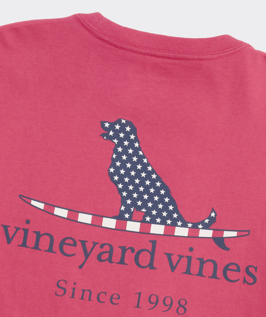 Vineyard Vines M SS Flag Dog Surfboard Tee SAILORS RED