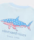 Vineyard Vines M SS Flag Shark Tee ROCKS BLUE