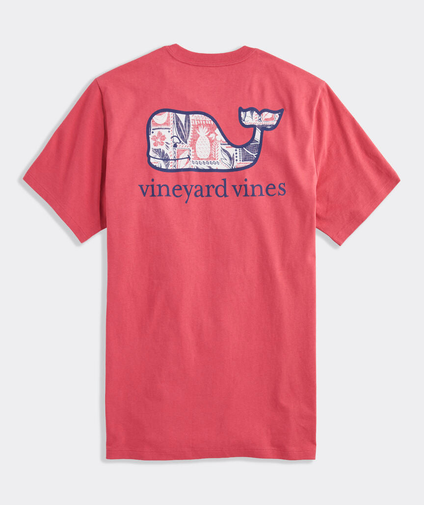 Vineyard Vines M SS Woodblock Whale Fill Tee MARINER