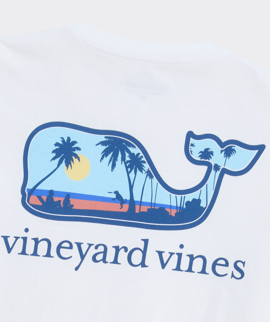 Vineyard Vines M SS Dog Frisbee Whale Fill Tee WHITE CAP