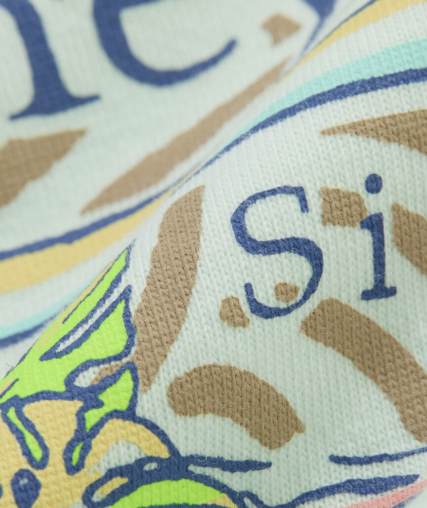 Vineyard Vines M SS Beach Bar Surfboard Logo Tee AQUA GLASS
