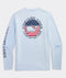Vineyard Vines M  LS American Dot Harbor Tee ROCKS BLUE
