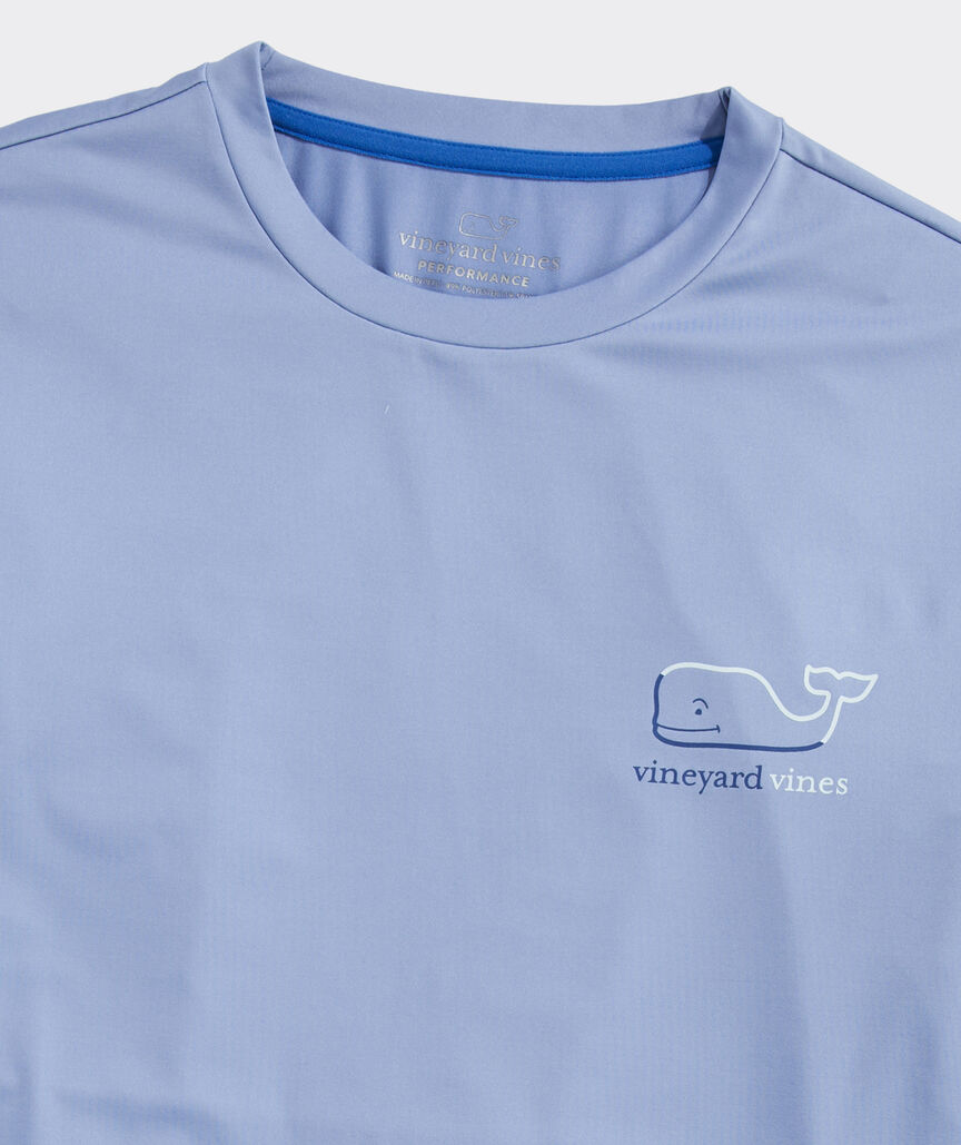Vineyard Vines M LS Whale Harbor Tee BRACKISH BLUE