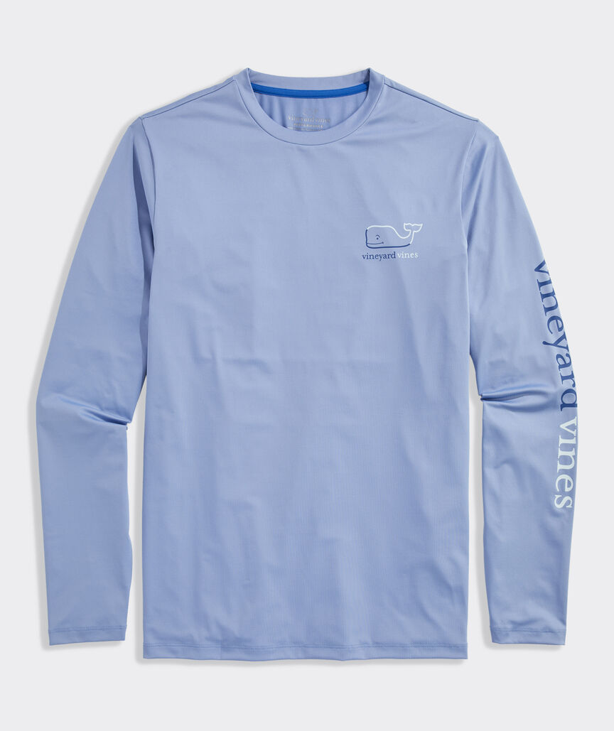 Vineyard Vines M LS Whale Harbor Tee BRACKISH BLUE