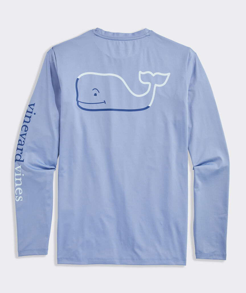 Vineyard Vines M LS Whale Harbor Tee BRACKISH BLUE