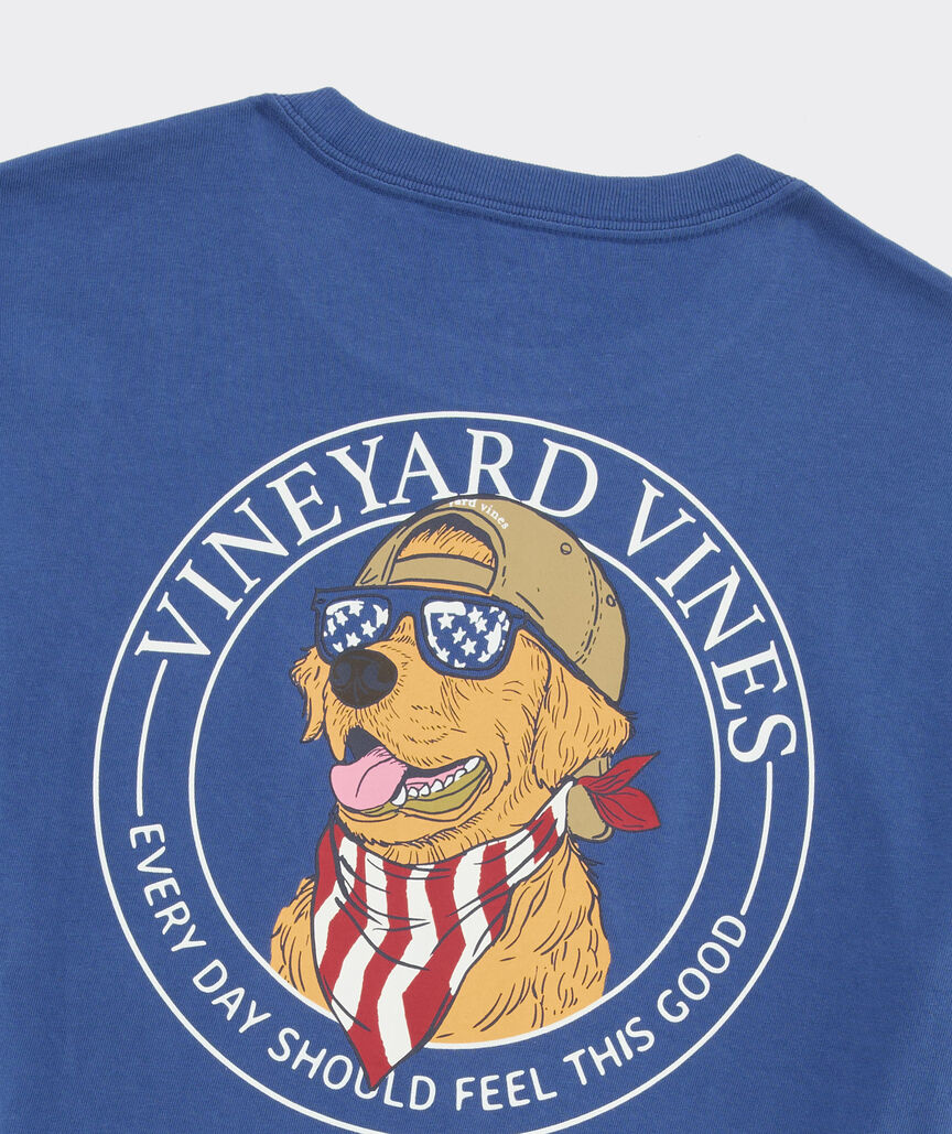 Vineyard Vines M SS America Dog Tee MOONSHINE