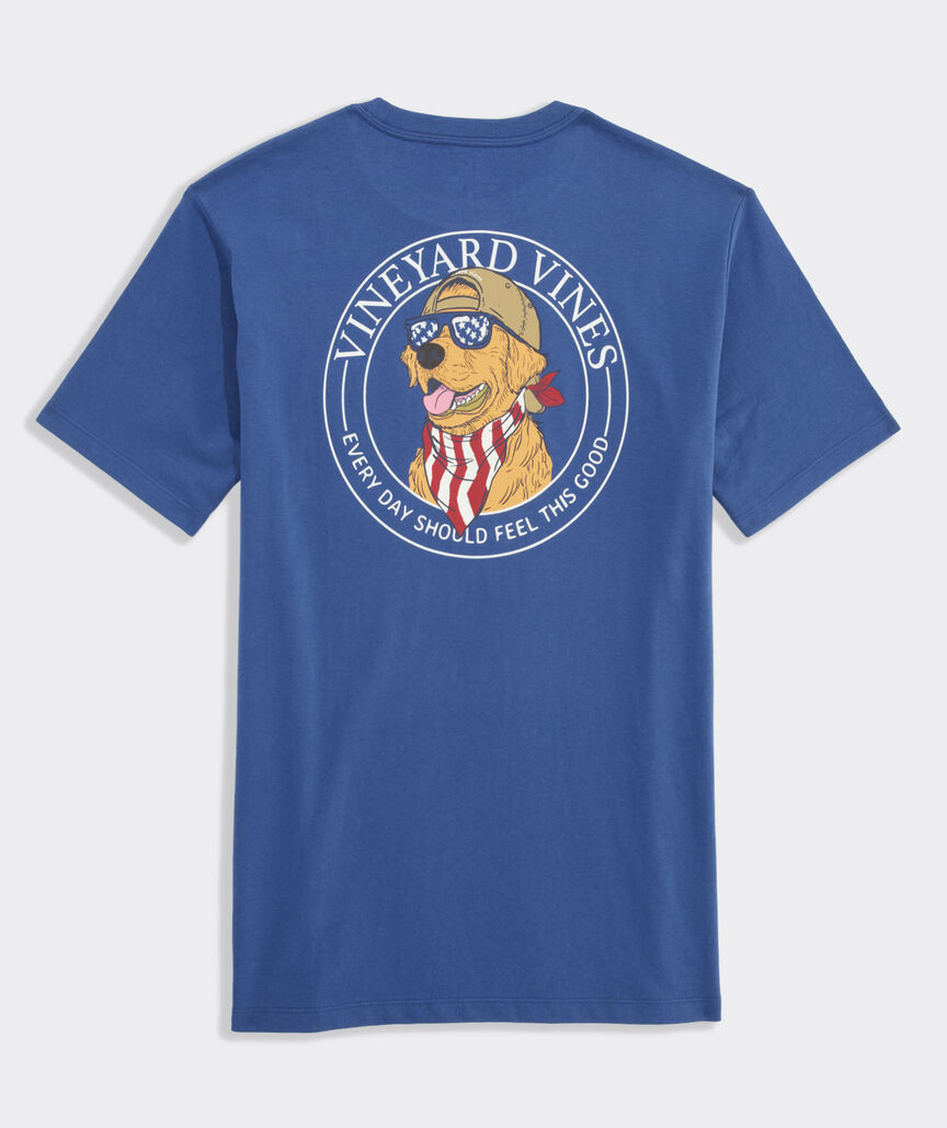 Vineyard Vines M SS America Dog Tee MOONSHINE