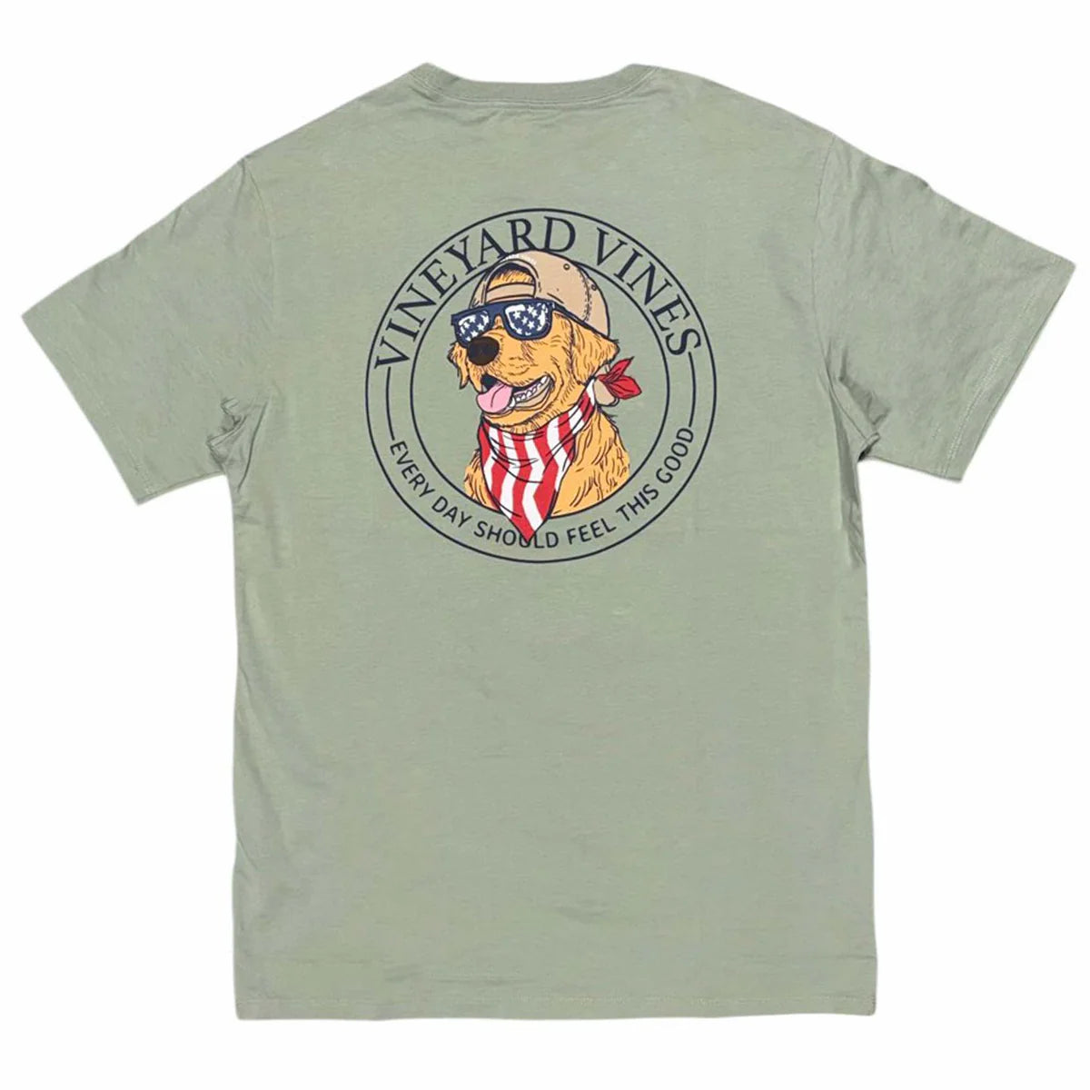 Vineyard Vines M SS America Dog Tee DUNE GRASS