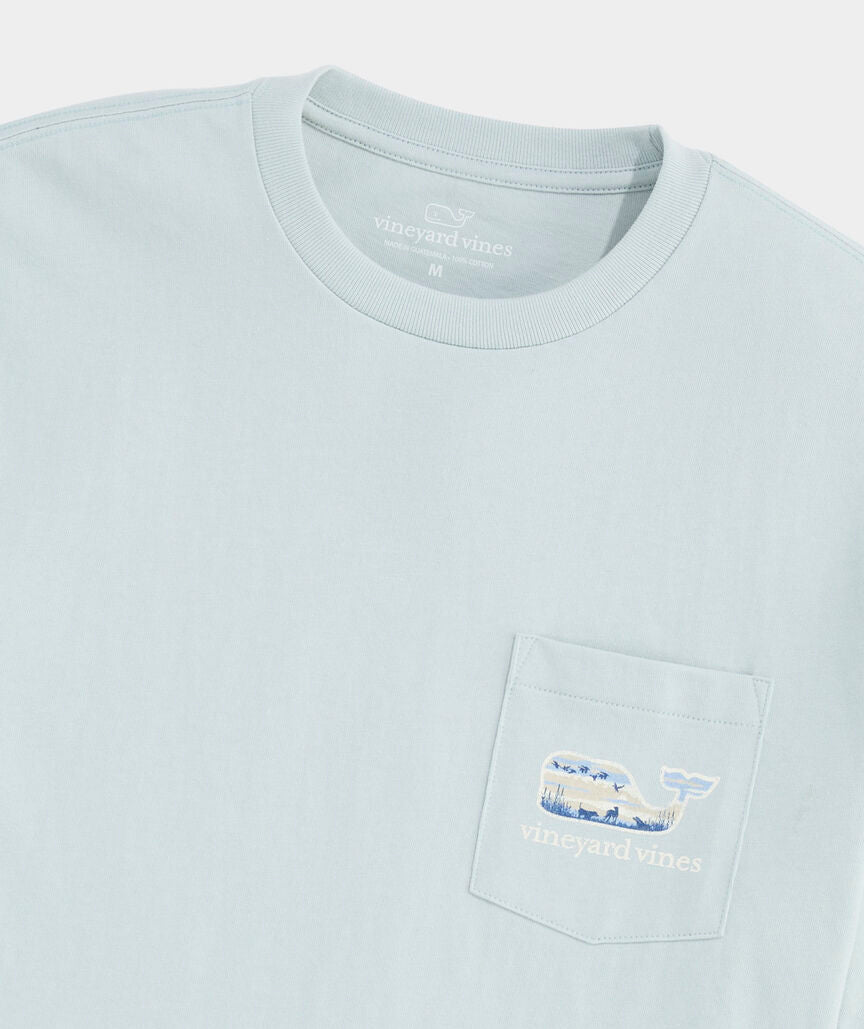 Vineyard Vines M SS Duck Hunt Whale Fill Tee SHELL GREY