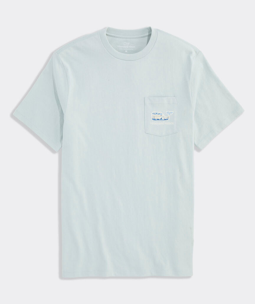 Vineyard Vines M SS Duck Hunt Whale Fill Tee SHELL GREY
