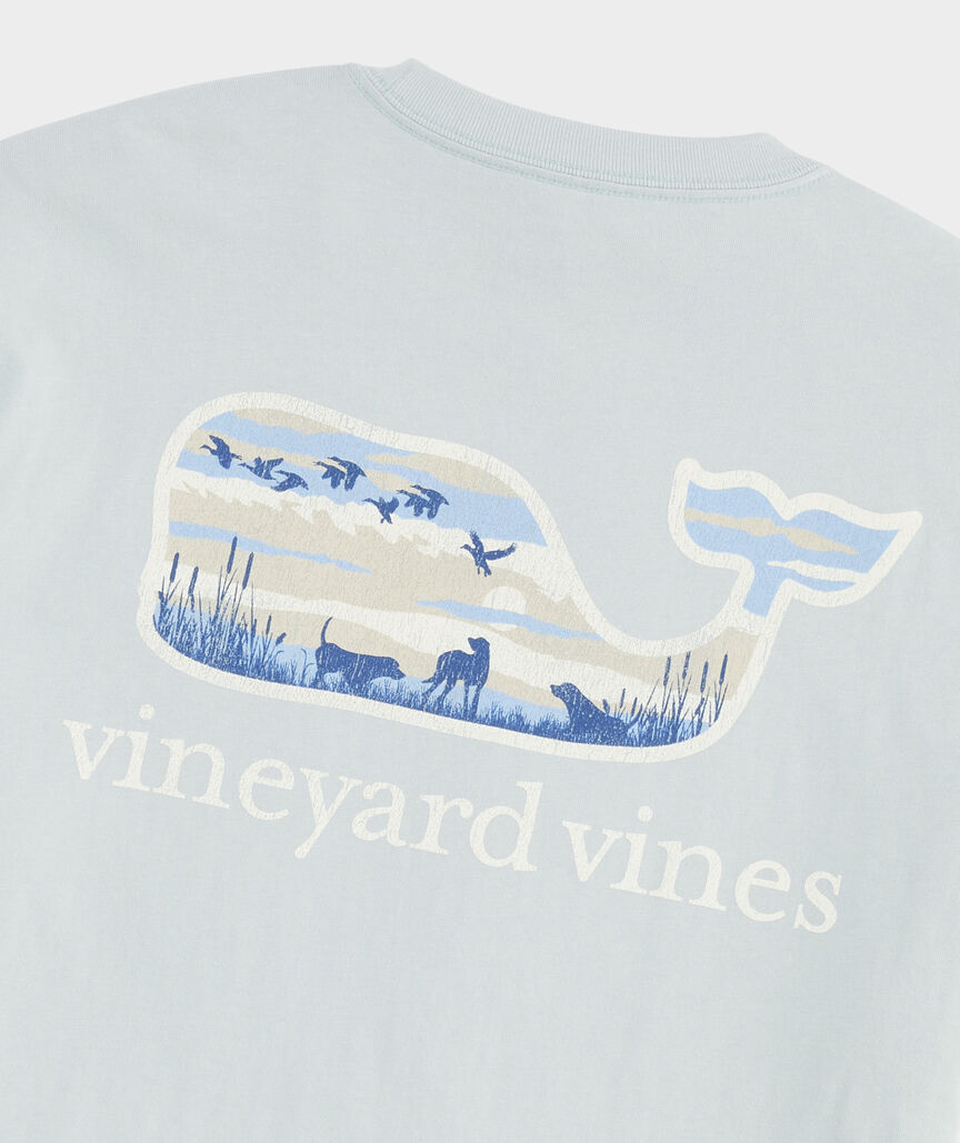 Vineyard Vines M SS Duck Hunt Whale Fill Tee SHELL GREY