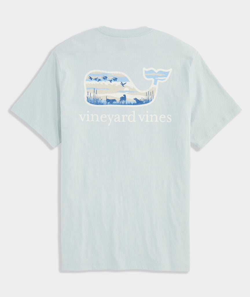 Vineyard Vines M SS Duck Hunt Whale Fill Tee SHELL GREY