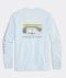 Vineyard Vines M LS Flats Watercolor Tee ROCK BLUE