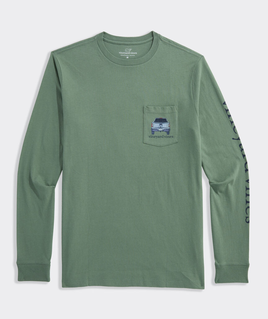 Vineyard Vines M LS Pickup Truck Marsh Dogs OLIVE
