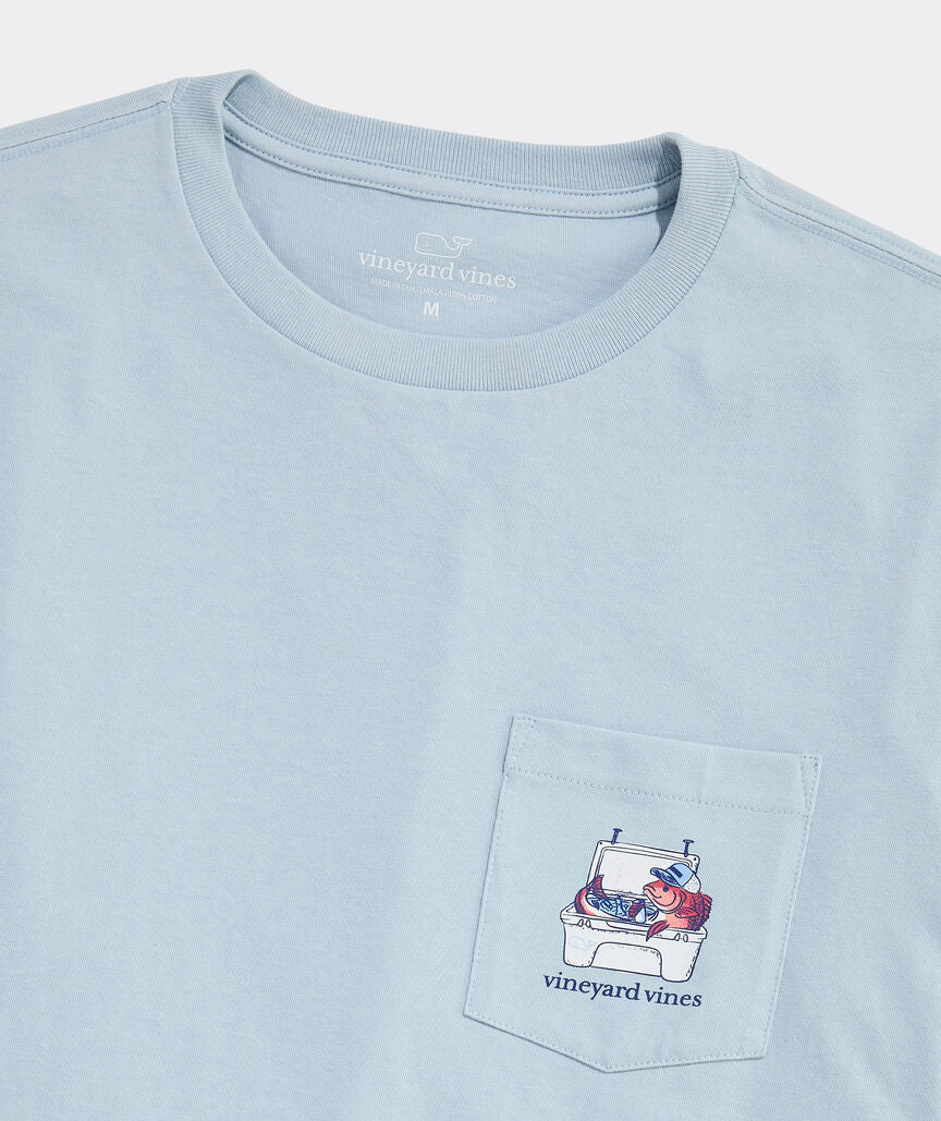 Vineyard Vines M SS Redfish Cooler Tee DEL MAR BLUE