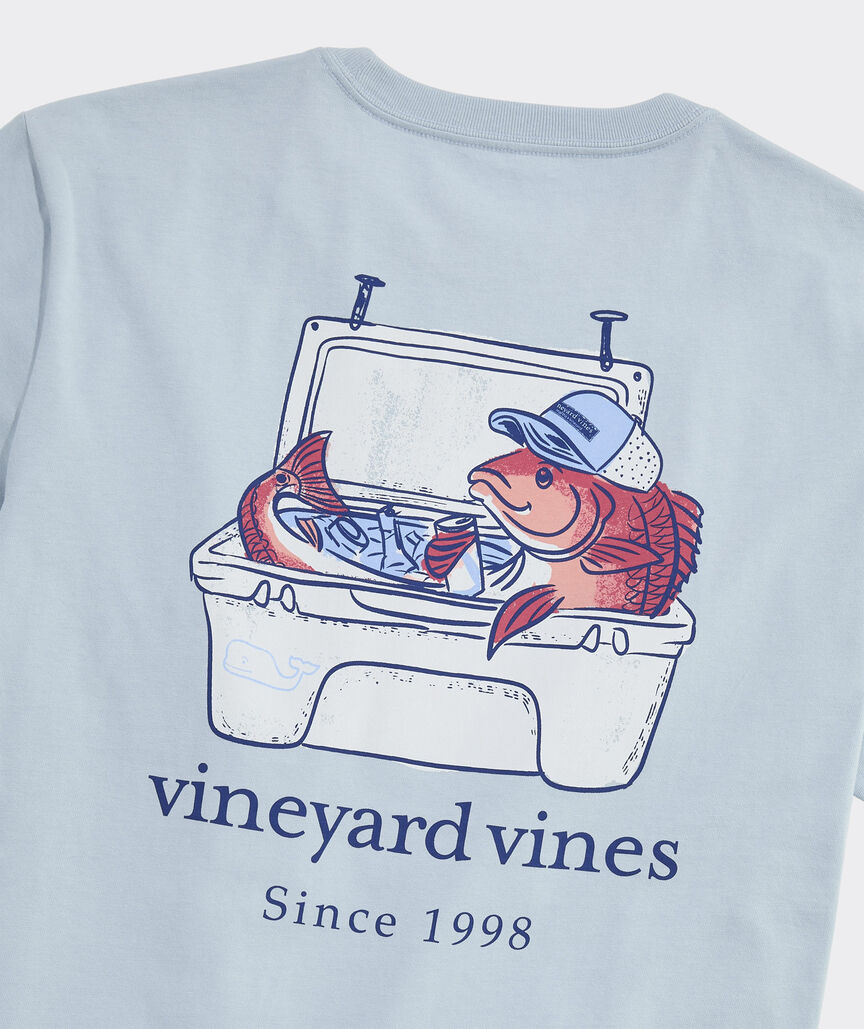 Vineyard Vines M SS Redfish Cooler Tee DEL MAR BLUE